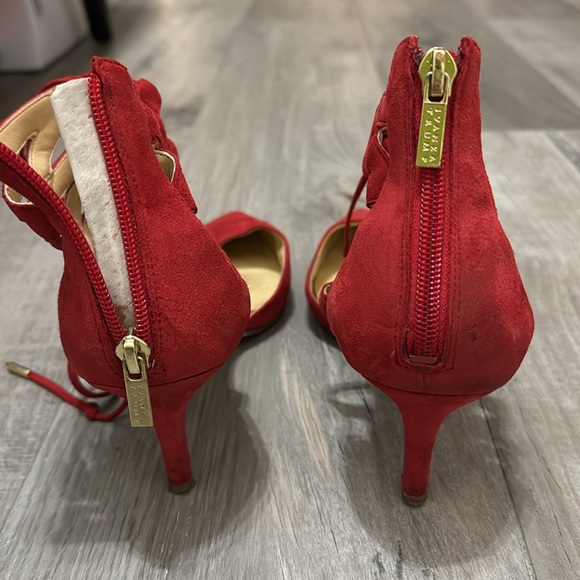 Red Ivanka Trump comfortable suede low heel shoes Size 10 no returns - Picture 3 of 16